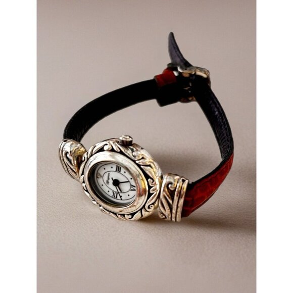 BRIGHTON Paris Women's Watch Vintage Analog Quartz Reversible Leather Band 22 mm - Picture 2 of 5